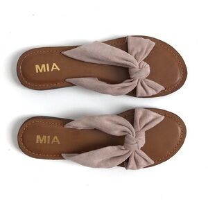 Mia Emila Blush Pink Bow Knot Slip On Sandals 7